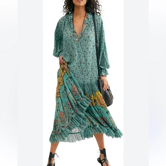 Free People Feelin Groovy Maxi Dress- Boho - Picture 1 of 3